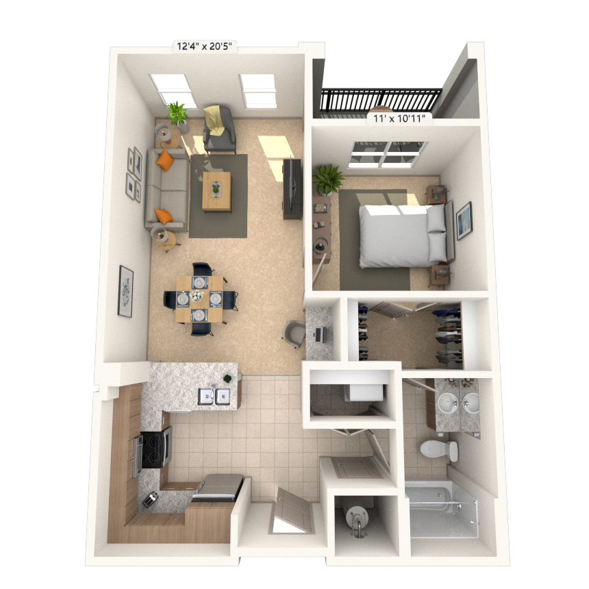 Floorplan image of unit I 1206