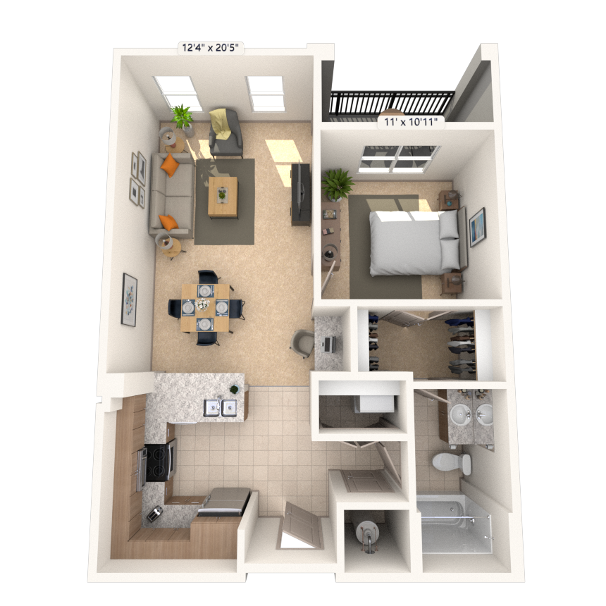 Floorplan image of unit I 1204