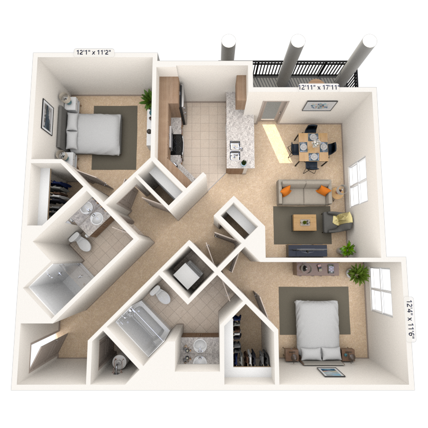 Floorplan image of unit I 3316