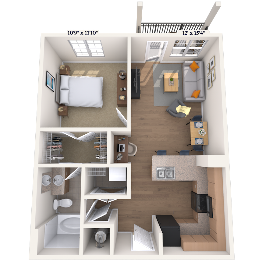 Floorplan image of unit 14007