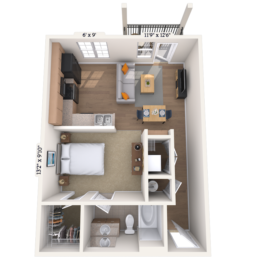 Floorplan image of unit 33307