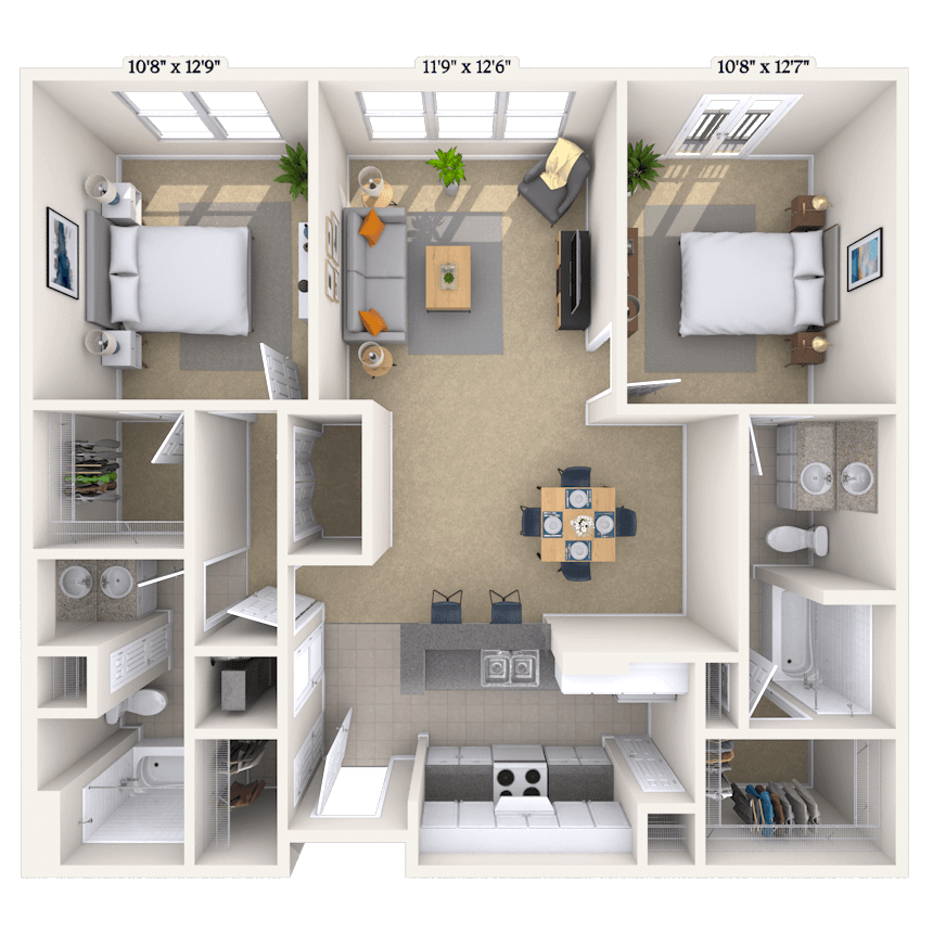 Floorplan image of unit 2306