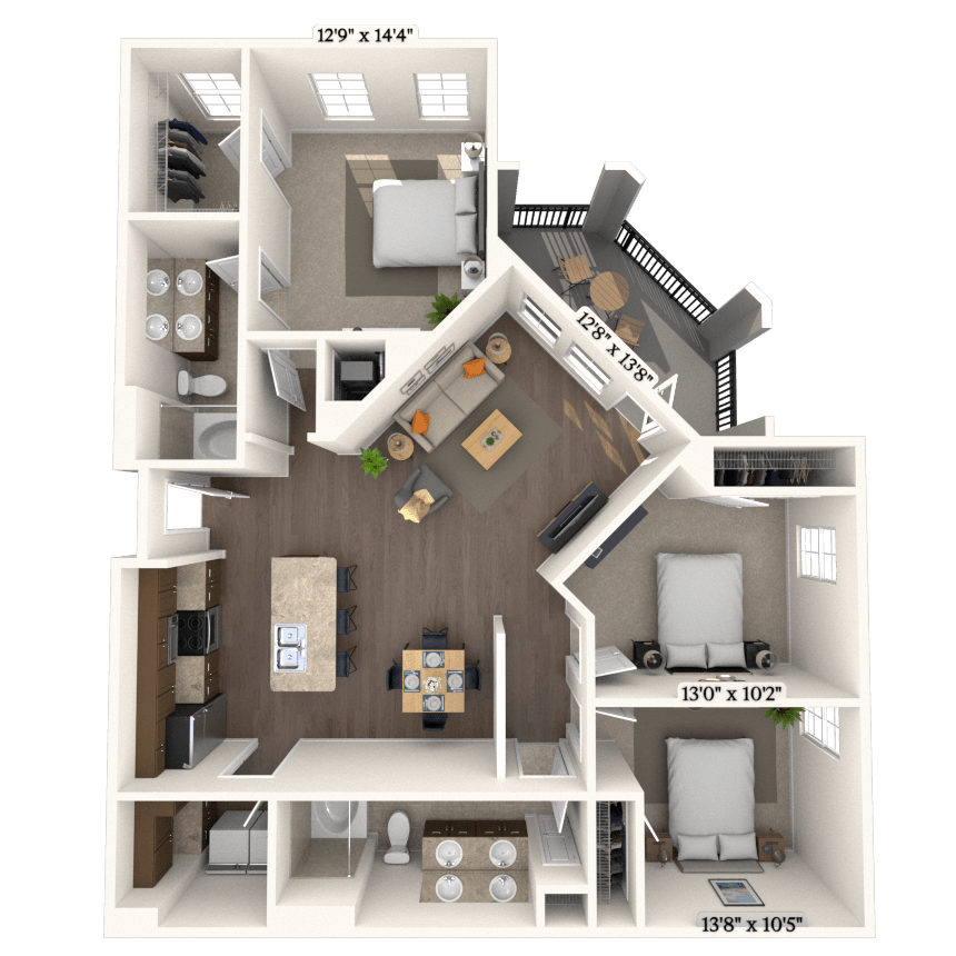 Floorplan image of unit 4211