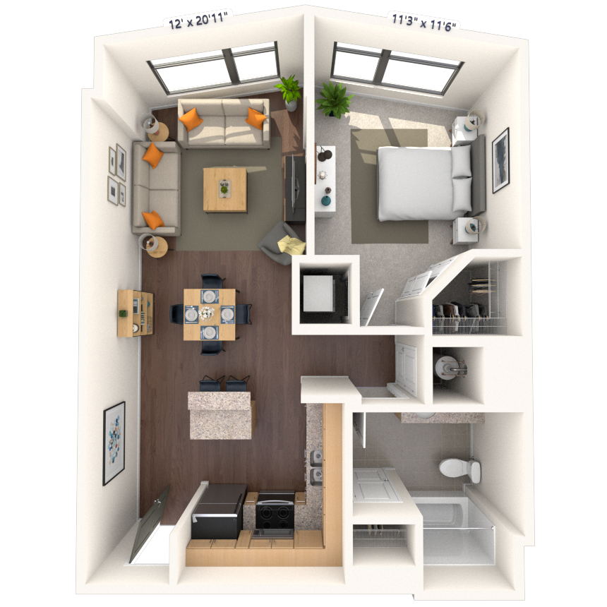 Floorplan image of unit 208HL2