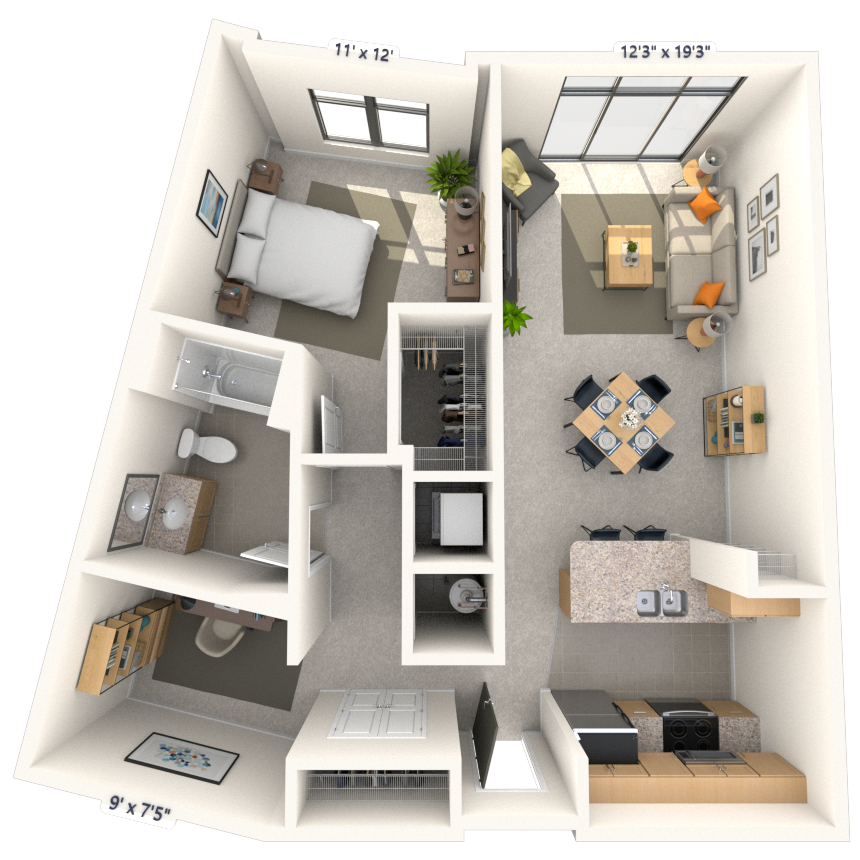 Floorplan image of unit 108JC2
