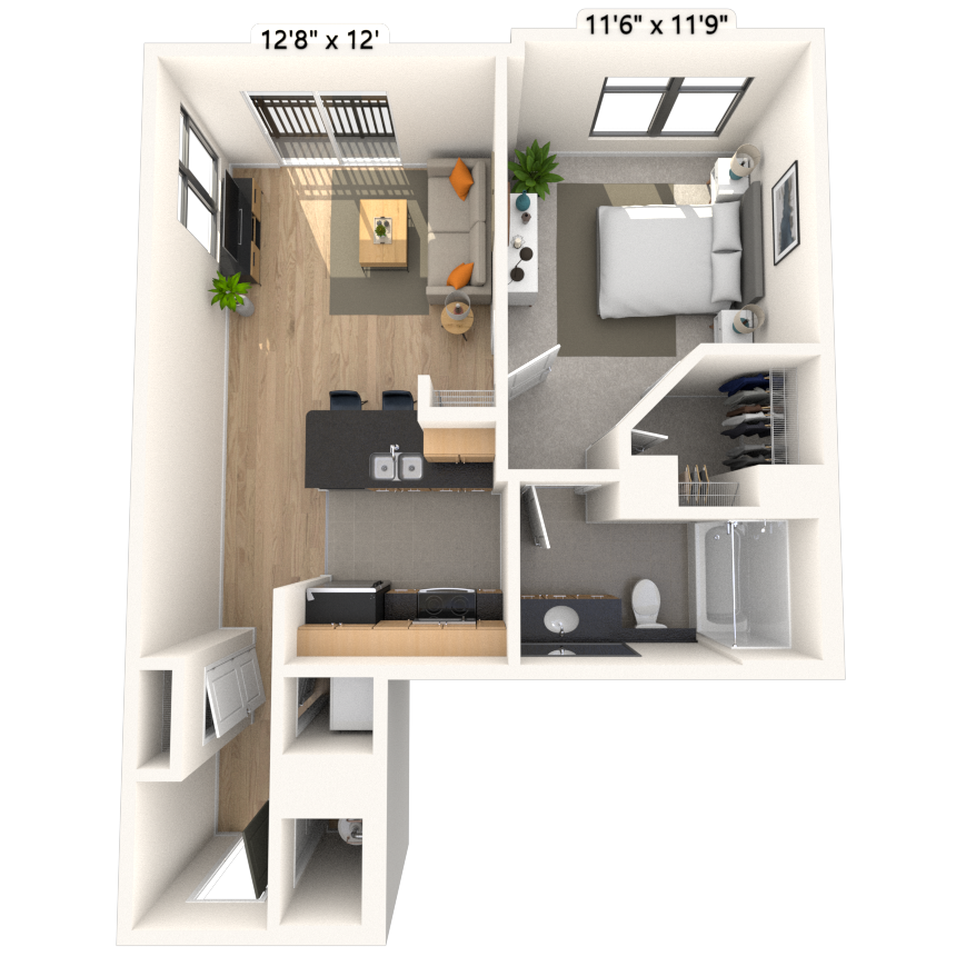 Floorplan image of unit 405HL1