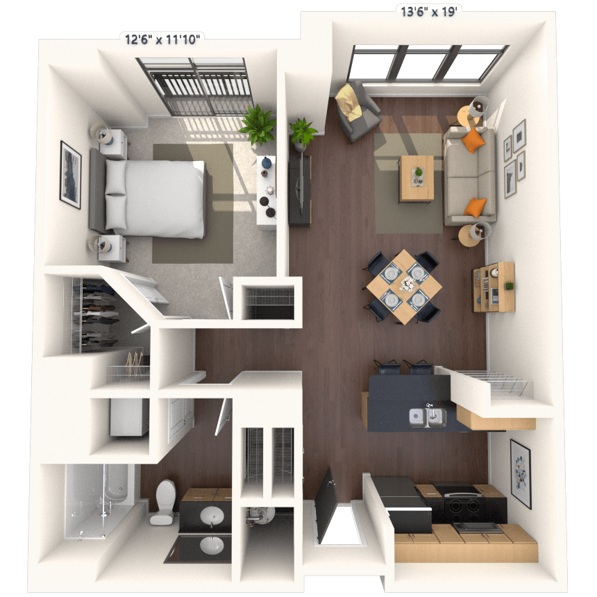 Floorplan image of unit 506HL1