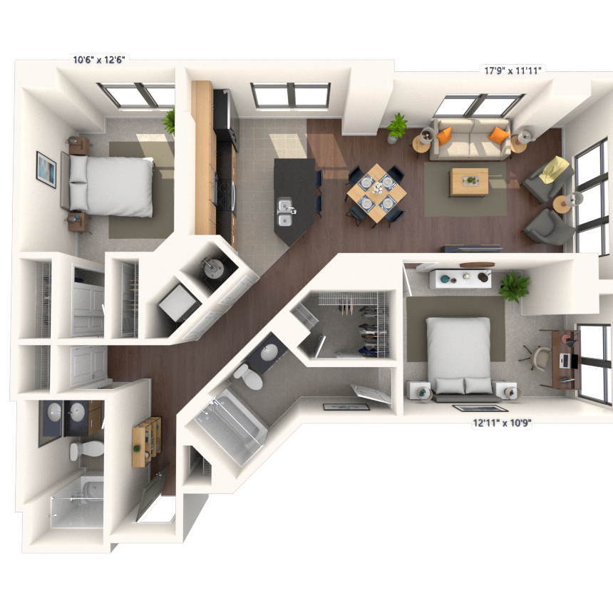 Floorplan image of unit 103HL1
