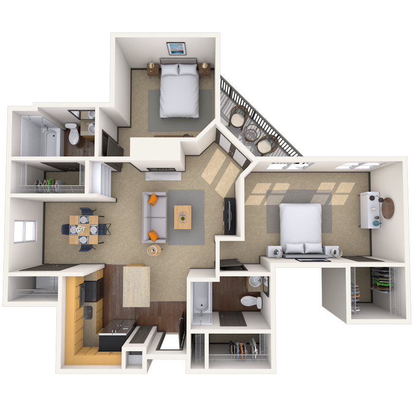 Floorplan image of unit 4444
