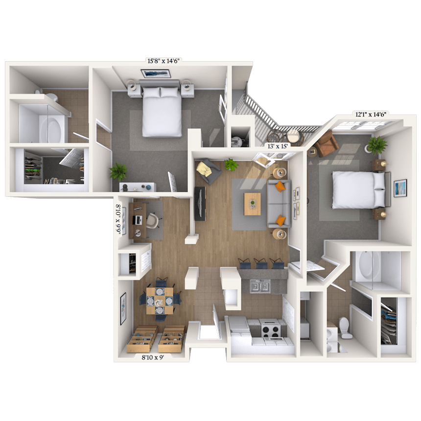 Floorplan image of unit 348