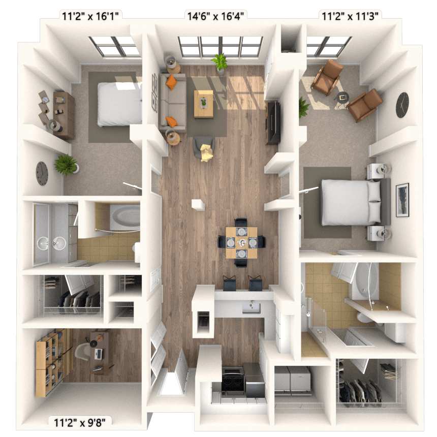 Floorplan image of unit 207