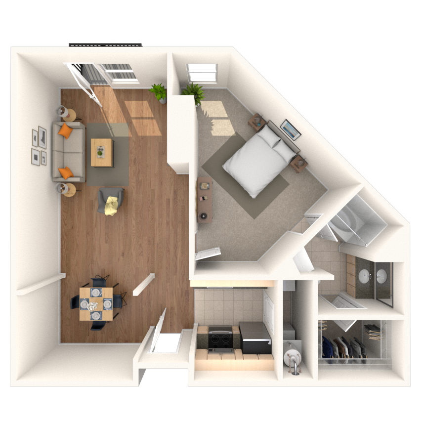 Floorplan image of unit 414