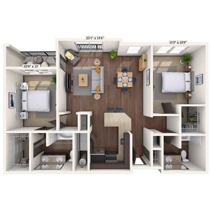 Floorplan image of unit 2317