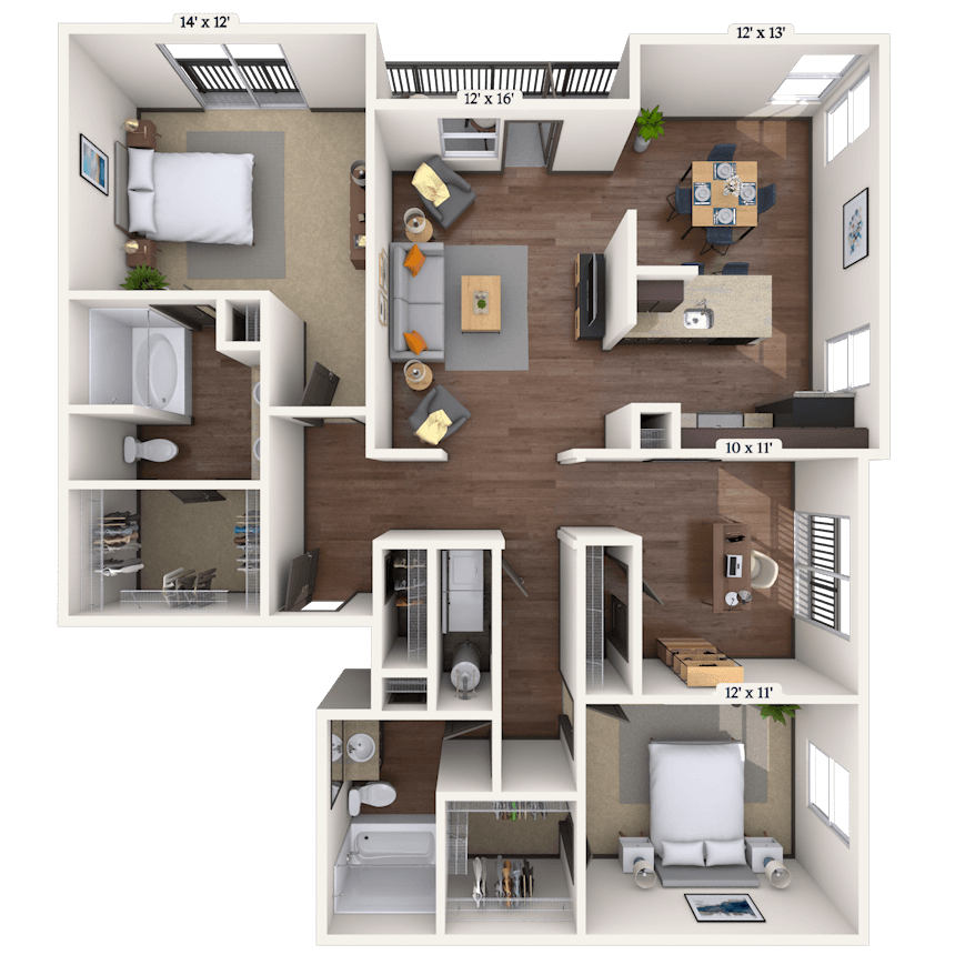 Floorplan image of unit 3309