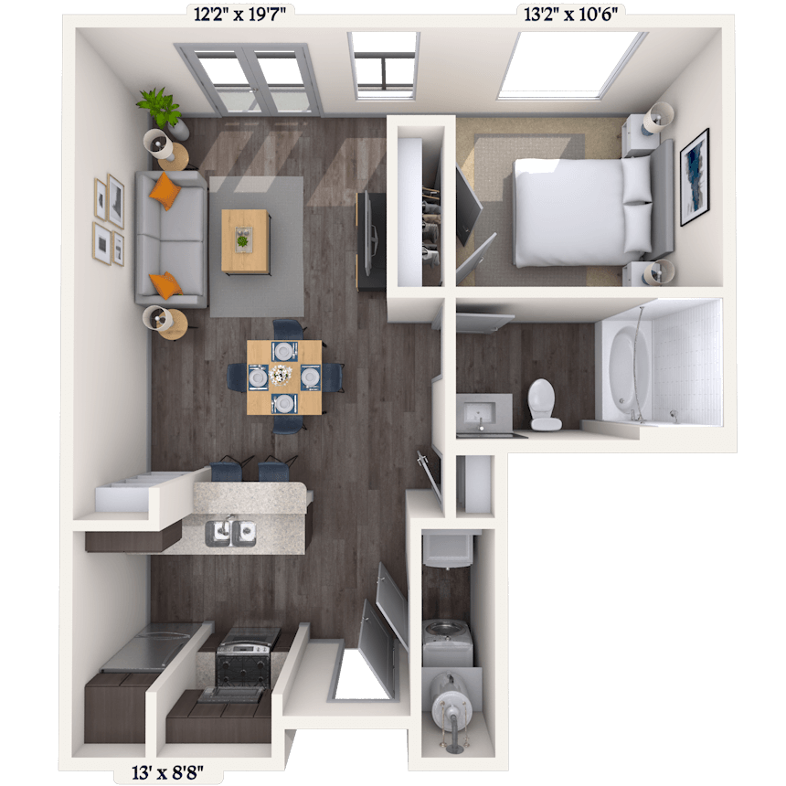 Floorplan image of unit 3717