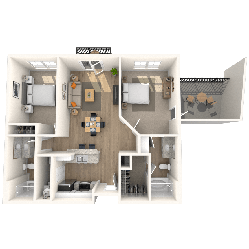 Floorplan image of unit 3710