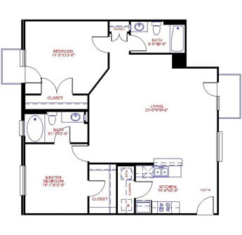 Floorplan image of unit 2828
