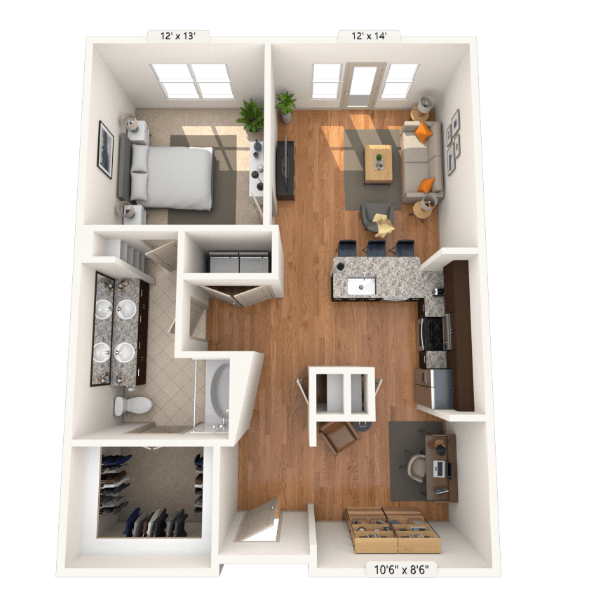 Floorplan image of unit 2107