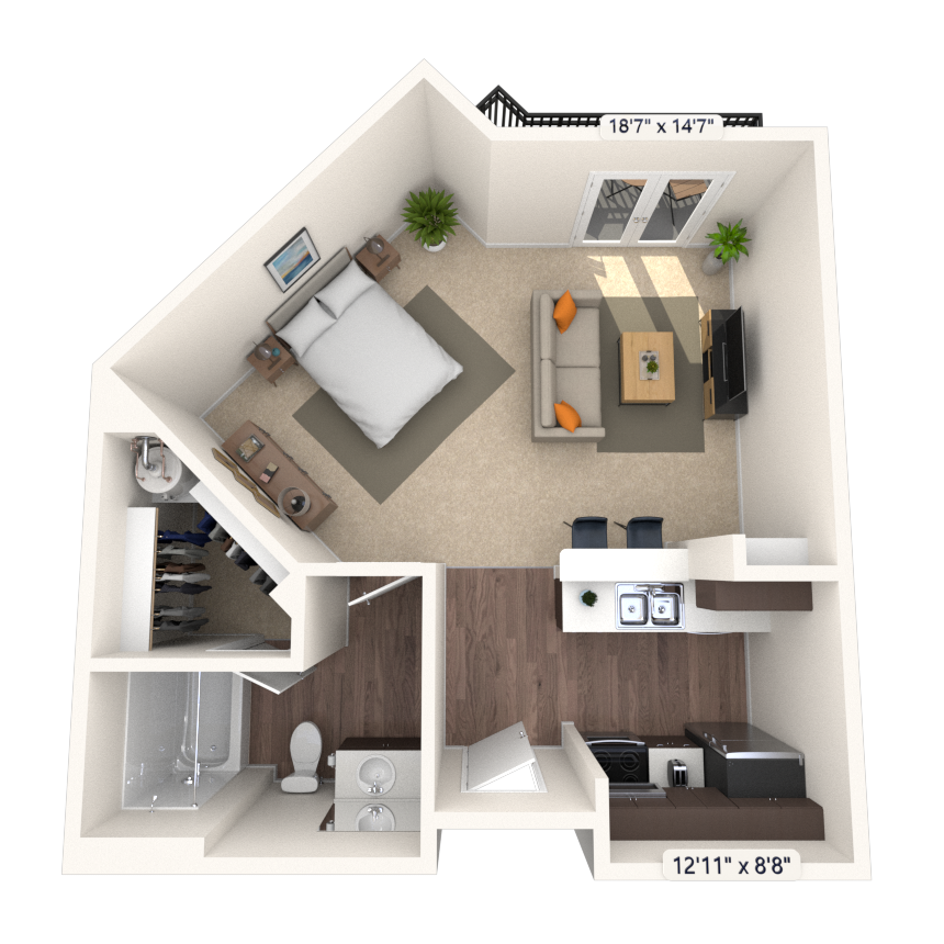 Studio Apartment – 302 Gray Street #2306, Houston, TX 77002