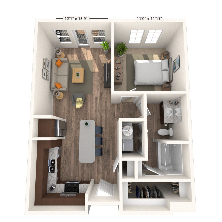 Floorplan image of unit 134