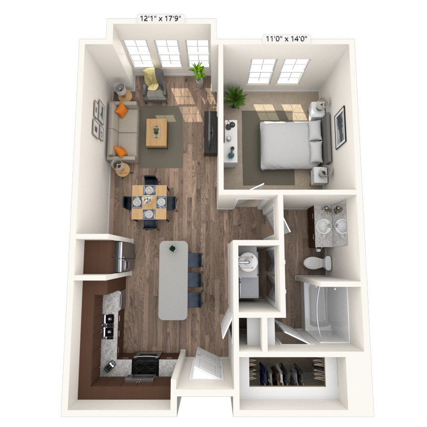 Floorplan image of unit 408