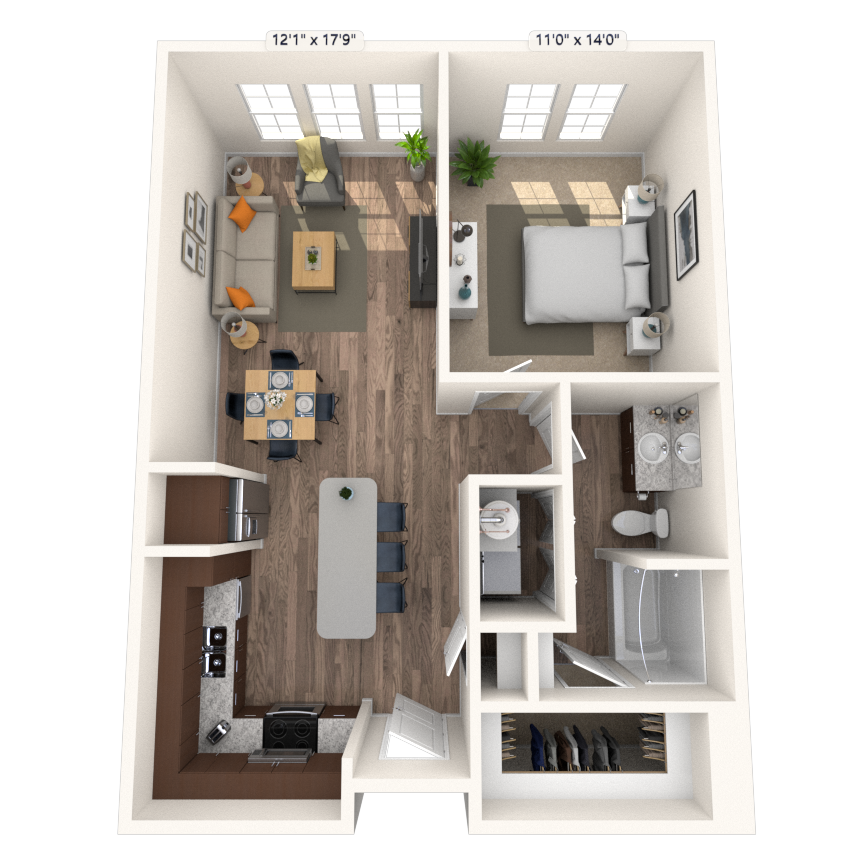 Floorplan image of unit 108