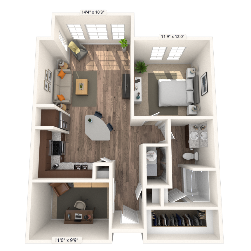 Floorplan image of unit 220