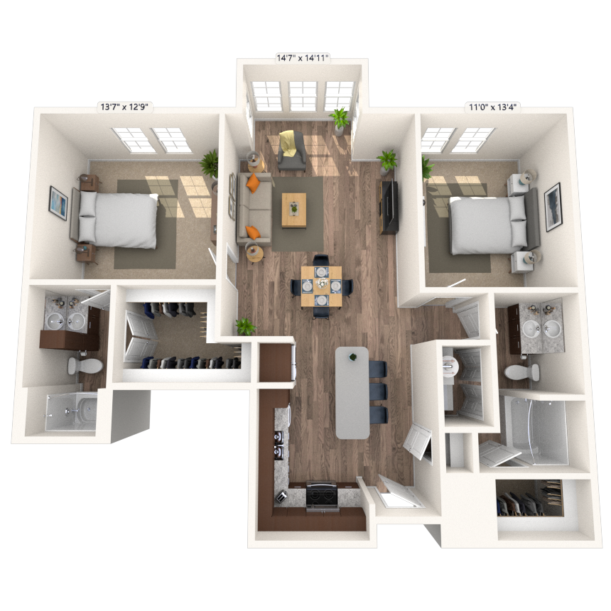 Floorplan image of unit 442