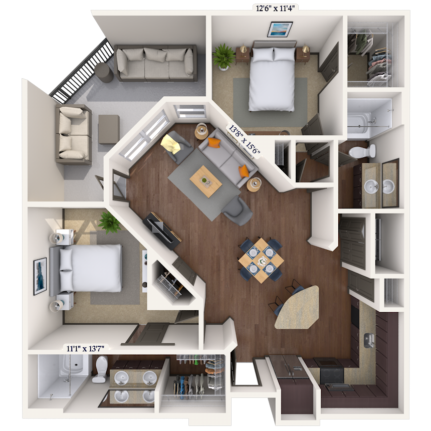 Floorplan image of unit 1067