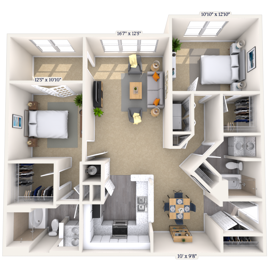 Floorplan image of unit 605