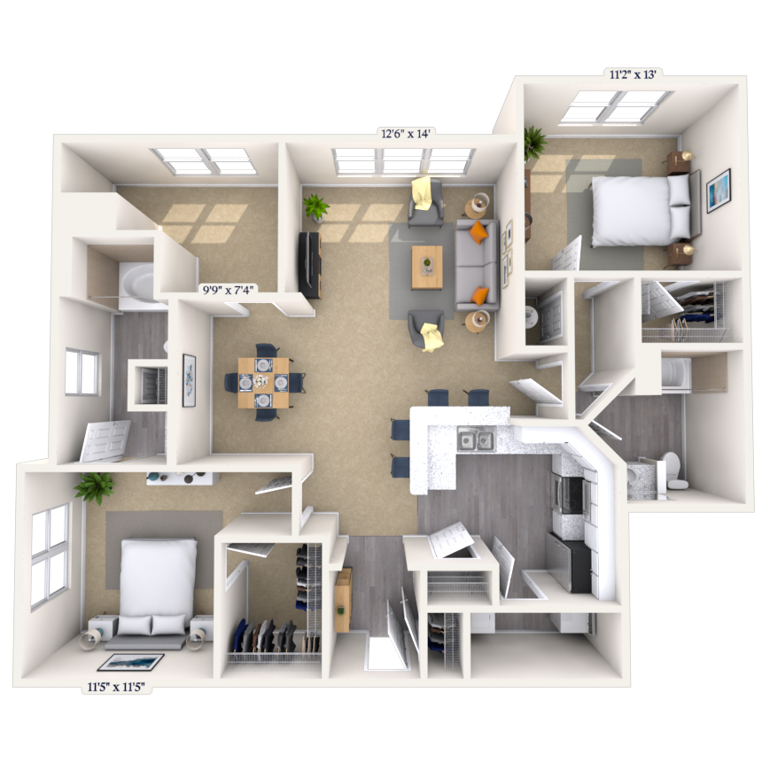 Floorplan image of unit 401
