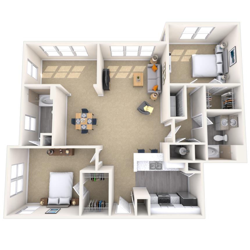 Floorplan image of unit 1438