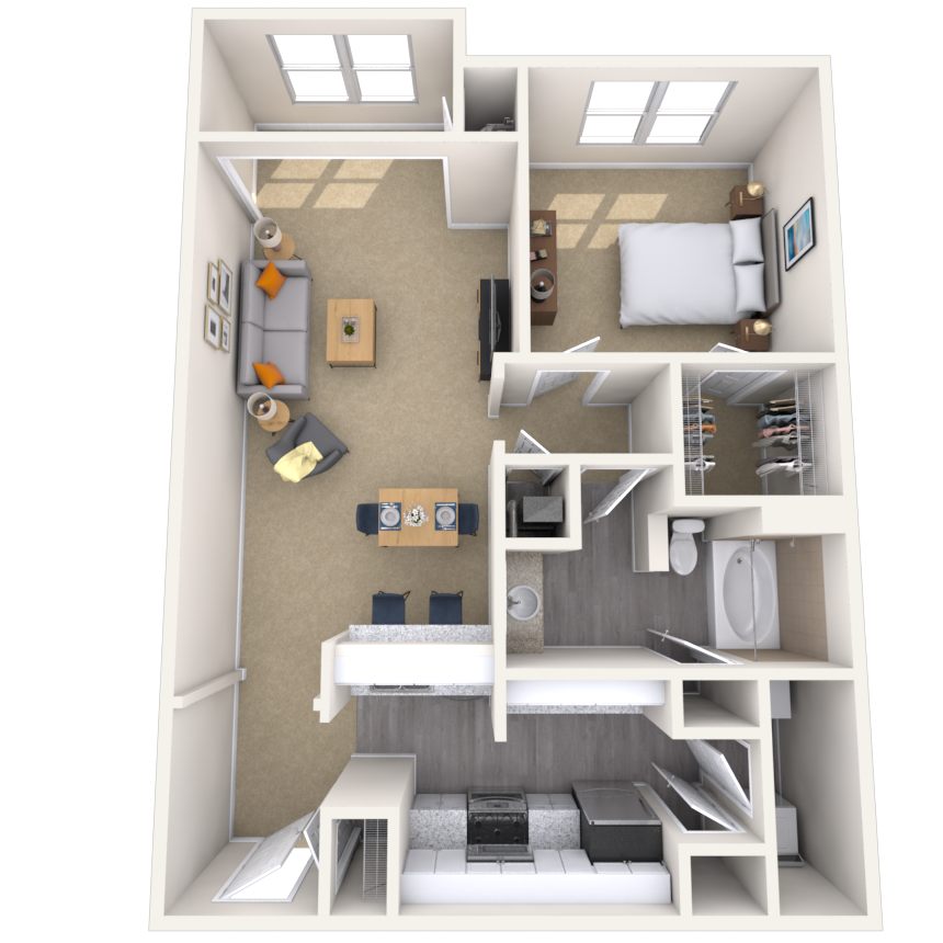 Floorplan image of unit 407