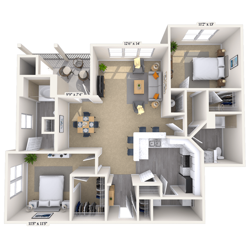 Floorplan image of unit 325