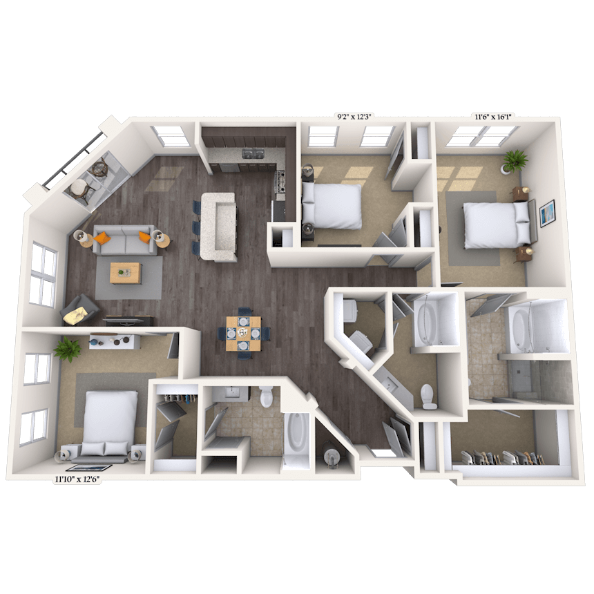 Floorplan image of unit 238