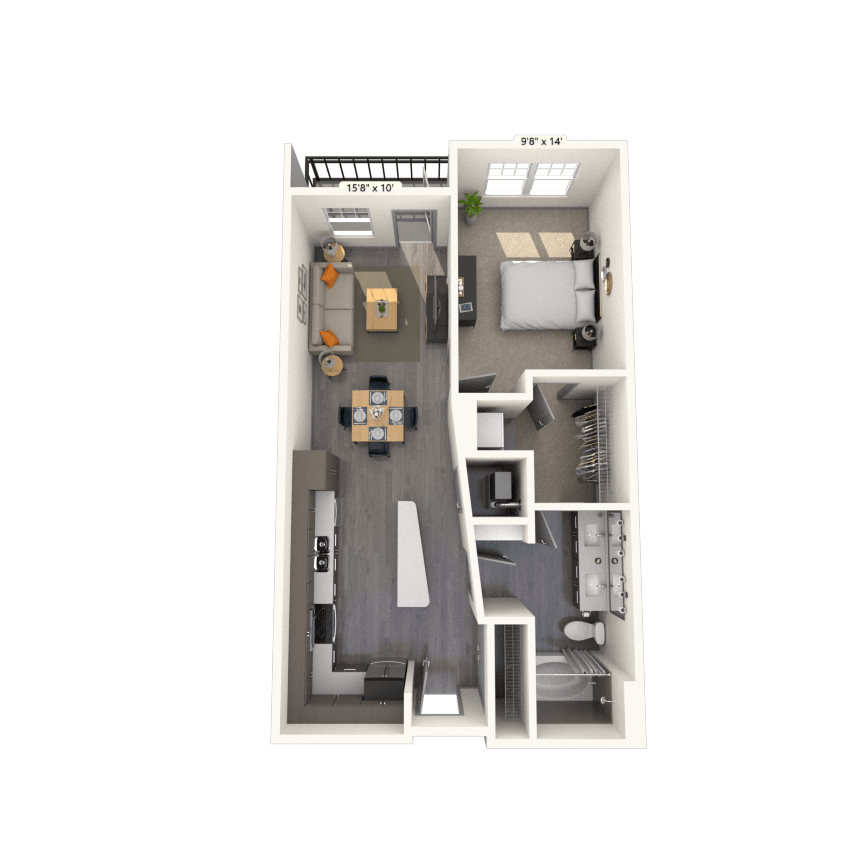 Floorplan image of unit 404