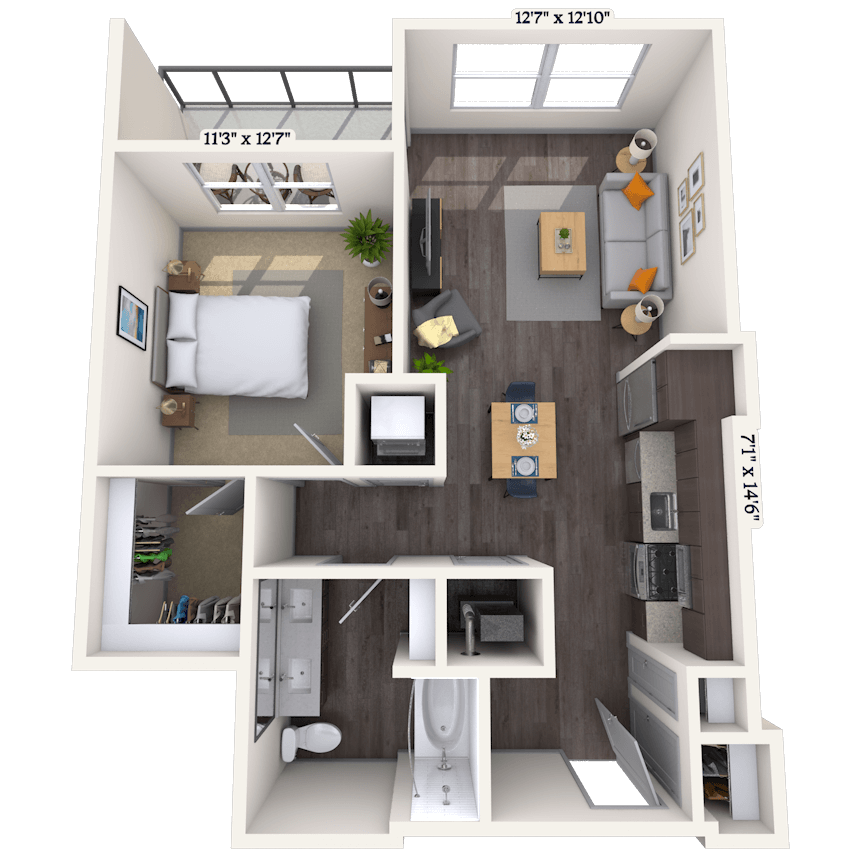 Floorplan image of unit 1210