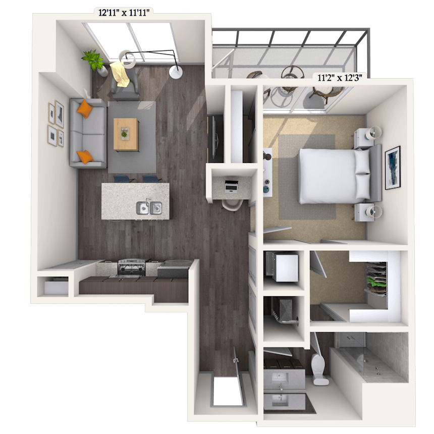 Floorplan image of unit 1307