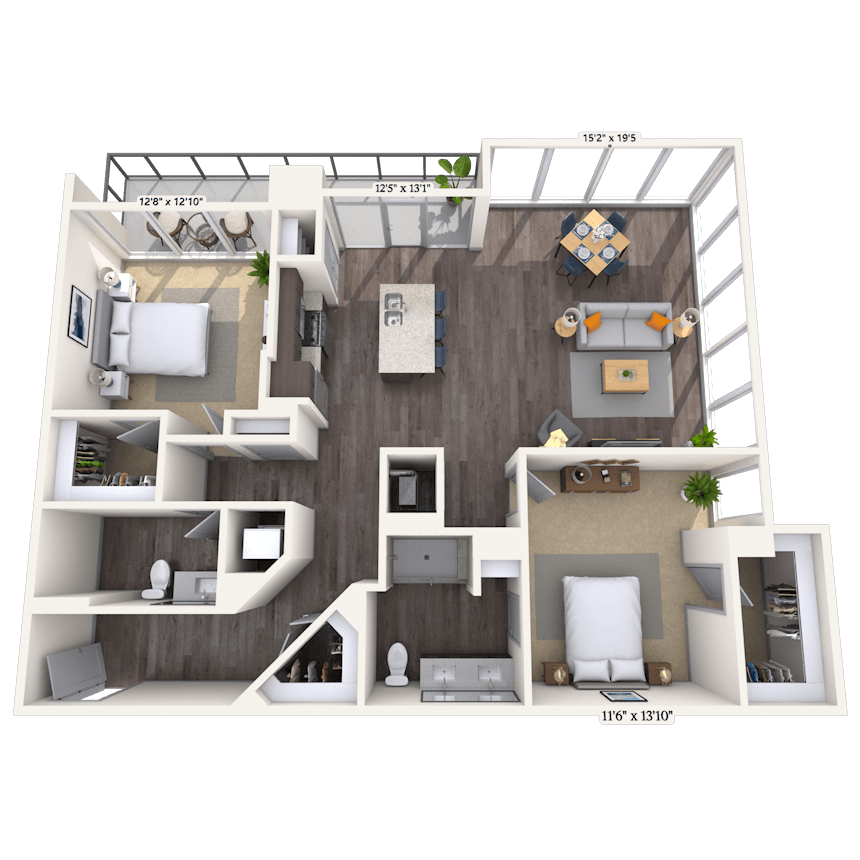 Floorplan image of unit 2218