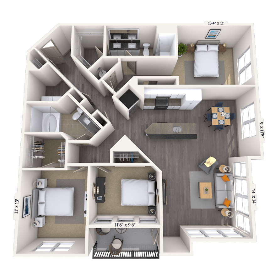 Floorplan image of unit 508