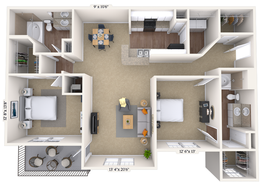 Floorplan image of unit 01327