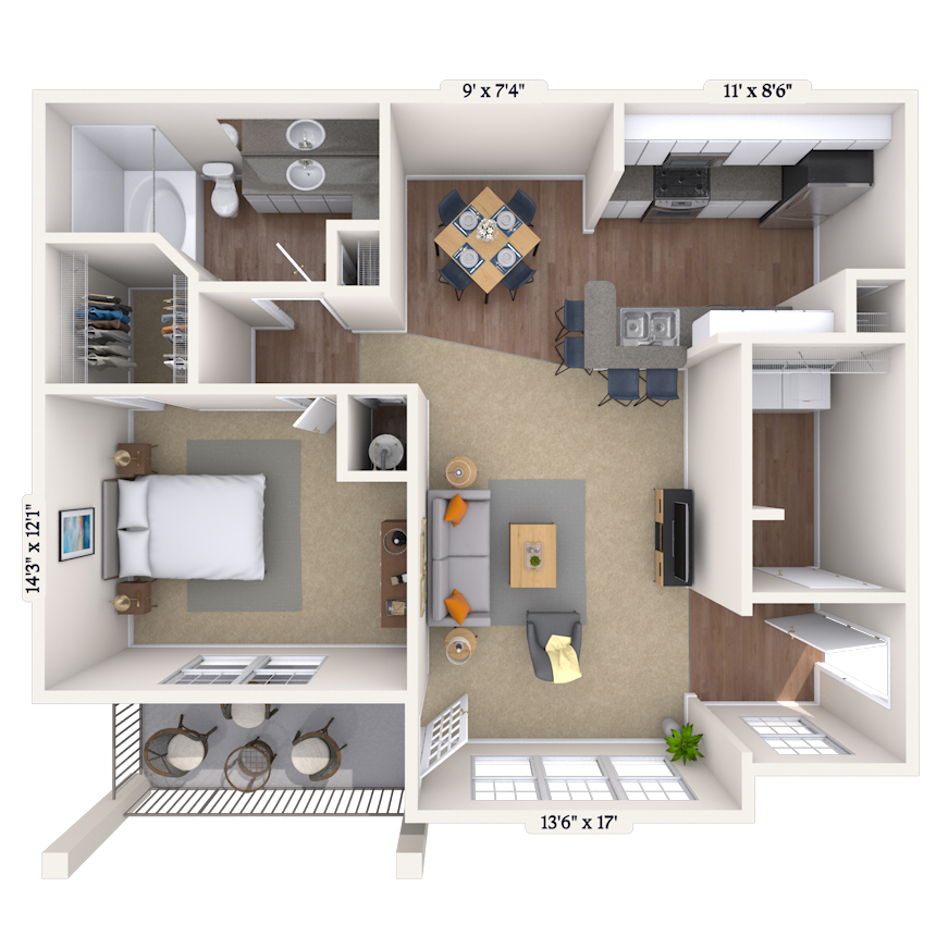 Floorplan image of unit 01424