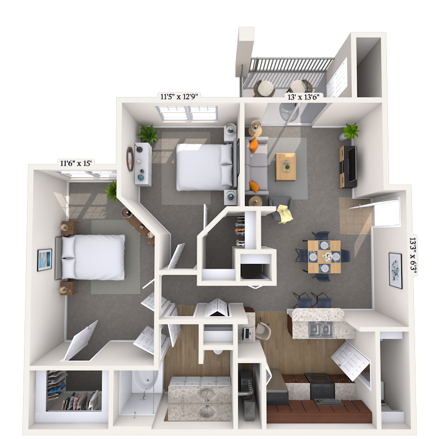 Floorplan image of unit 07727