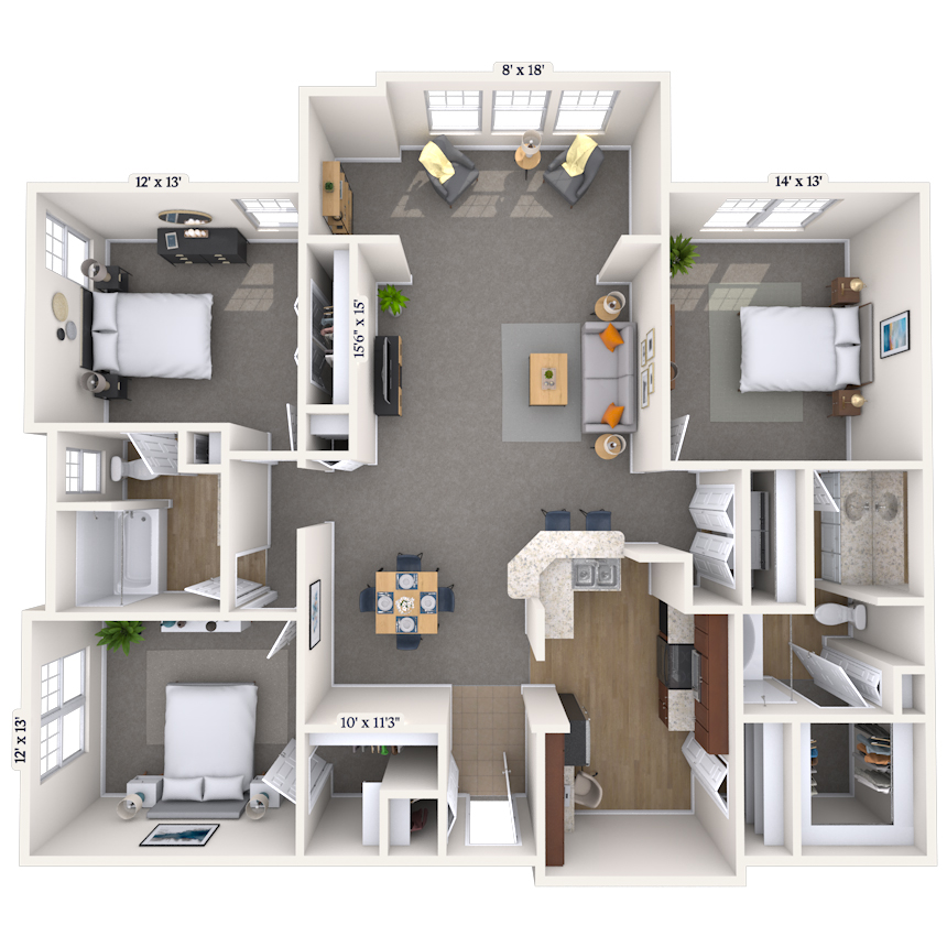 Floorplan image of unit 111140