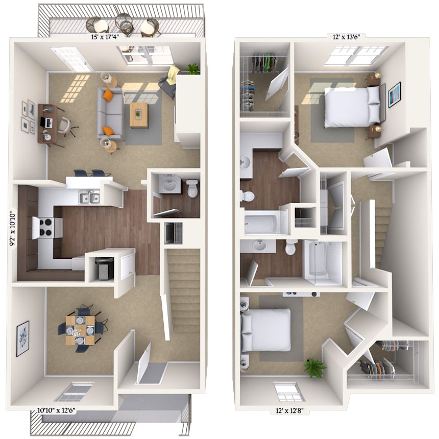 Floorplan image of unit 01517