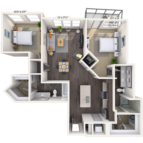 Floorplan image of unit 1155