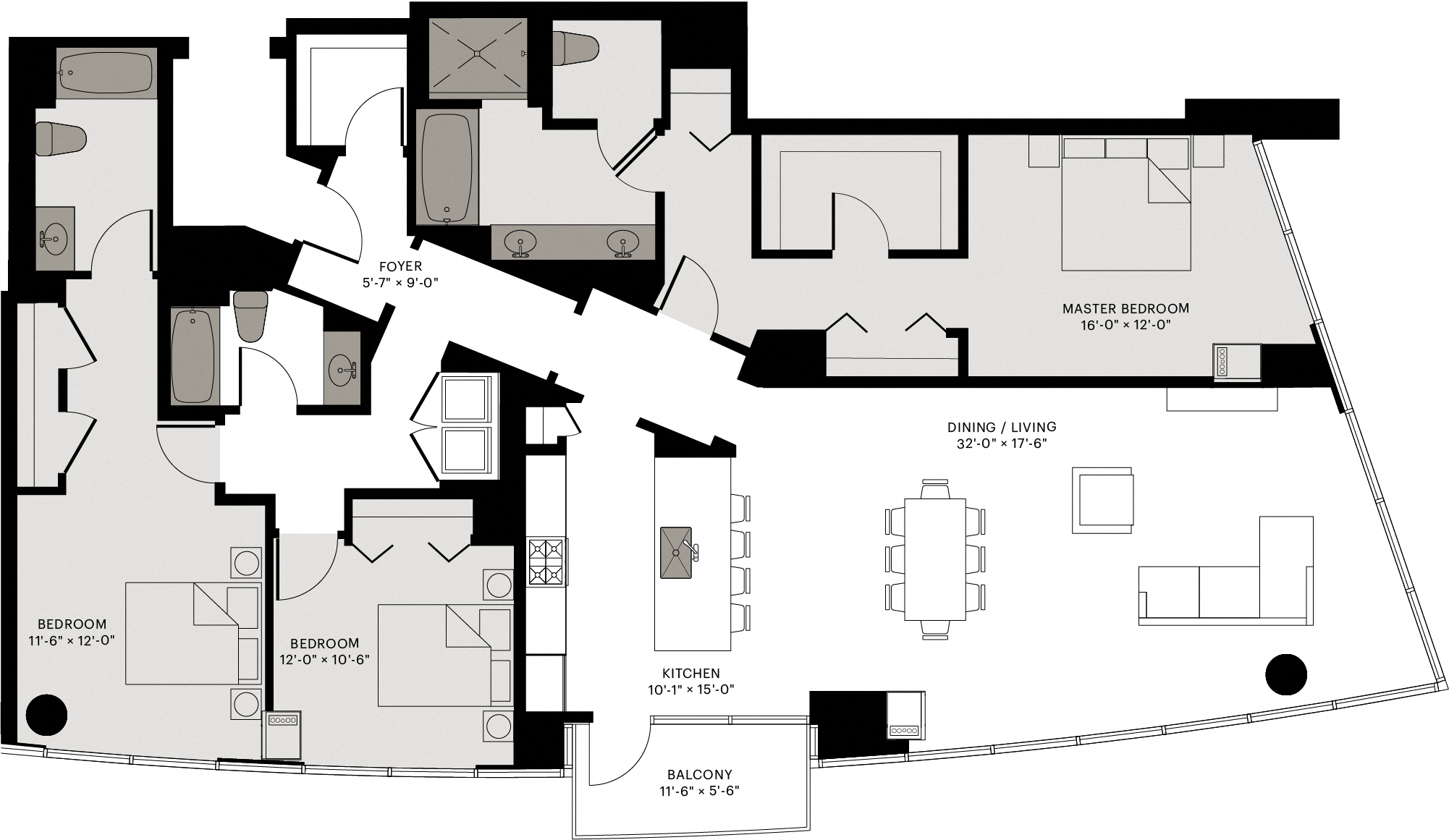 View Unit 2302 Floor Plan Gold Coast Apartment Floor