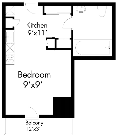 Fiona (studio plus bath with balcony)