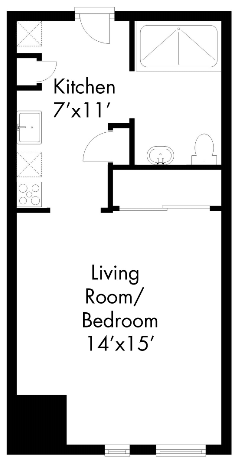 Iris (studio plus bath)
