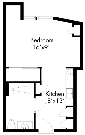 Quinn (studio plus bath)
